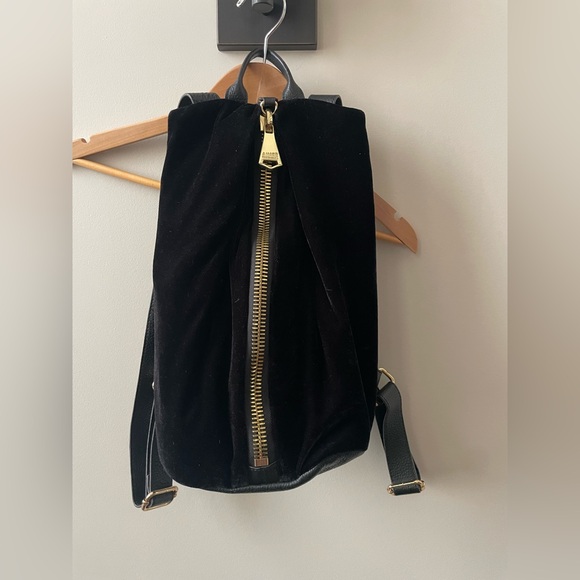 Aimee Kestenberg Tamitha Backpack Purse. Leather/velvet with gold accents. - Picture 12 of 13